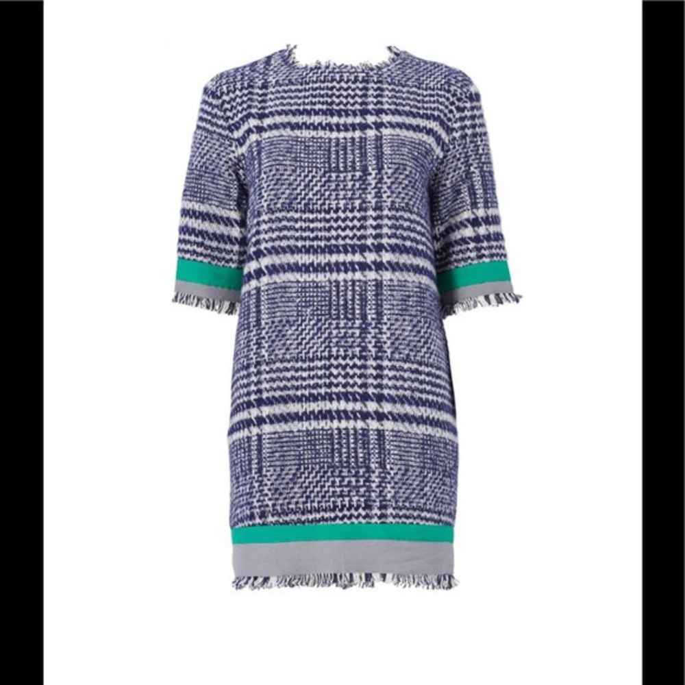 [English Factory] Plaid Boucle Ribbon Trim Dress